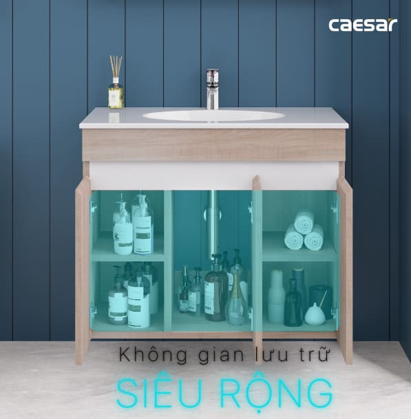 Tủ Treo Phòng Tắm Kèm chậu Caesar LF5026 + EH15026AW7V