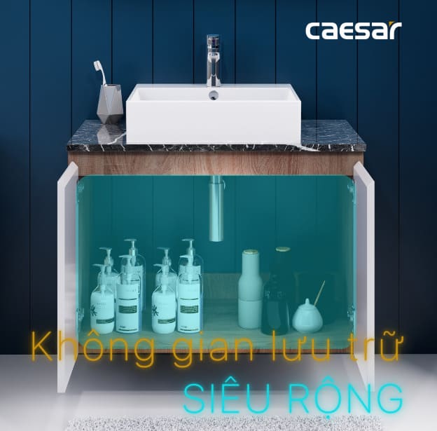 Tủ Treo Phòng Tắm Kèm chậu Caesar LF5263 + EH48001AWV