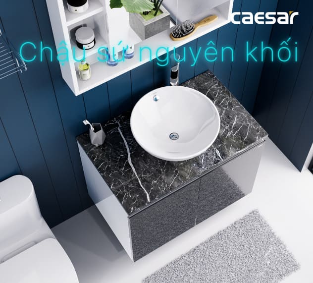 Tủ Treo Phòng Tắm Kèm chậu Caesar L5215 + EH48002ADV