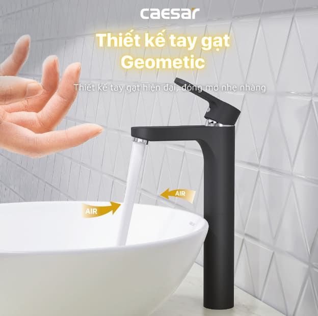 Vòi Lavabo Nóng Lạnh 1 Chân Thân Cao Caesar B571CBU