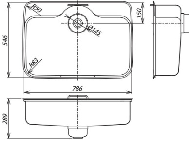 Bản vẽ kỹ thuật Chậu Rửa Bát 1 Hố Nhập Khẩu Nhật Bản Shigeru GB-DK FS