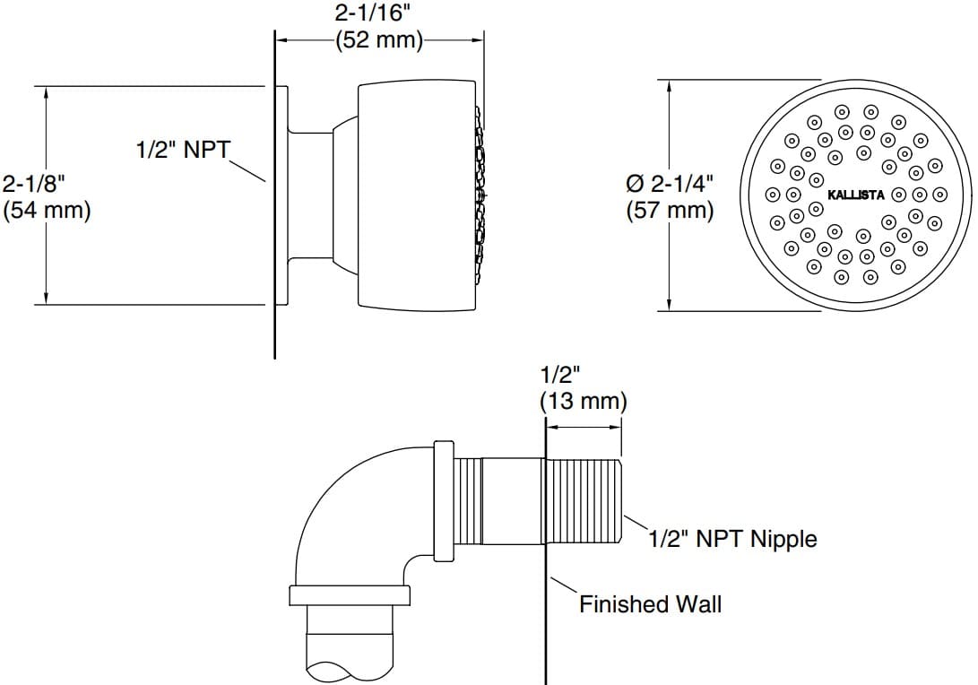 Bản vẽ bát sen 1 chức năng Kallista P22078-00