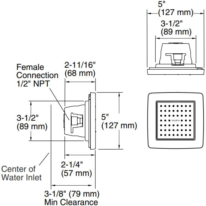 Bản vẽ bát sen 1 chức năng Kallista P22079-00