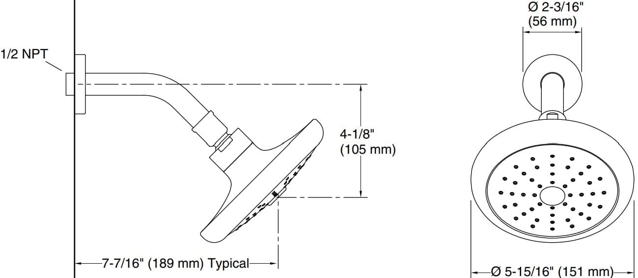 Bản vẽ bát sen 1 chức năng Kallista P34135