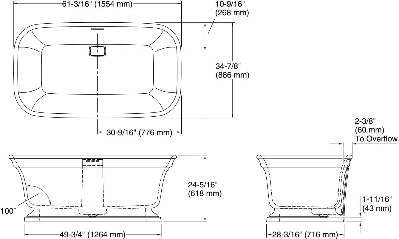 Bản vẽ bồn tắm Kallista P50062-00-0