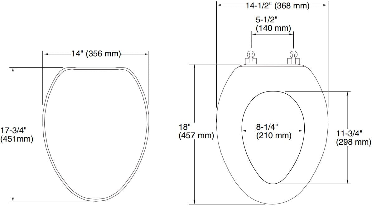 Bản vẽ nắp bàn cầu thường Kallista P70003-CP-0