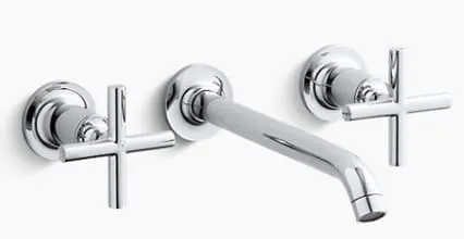 Vòi Lavabo Nóng Lạnh Âm Tường Mỹ Kohler Purist K-14415T-3-BN