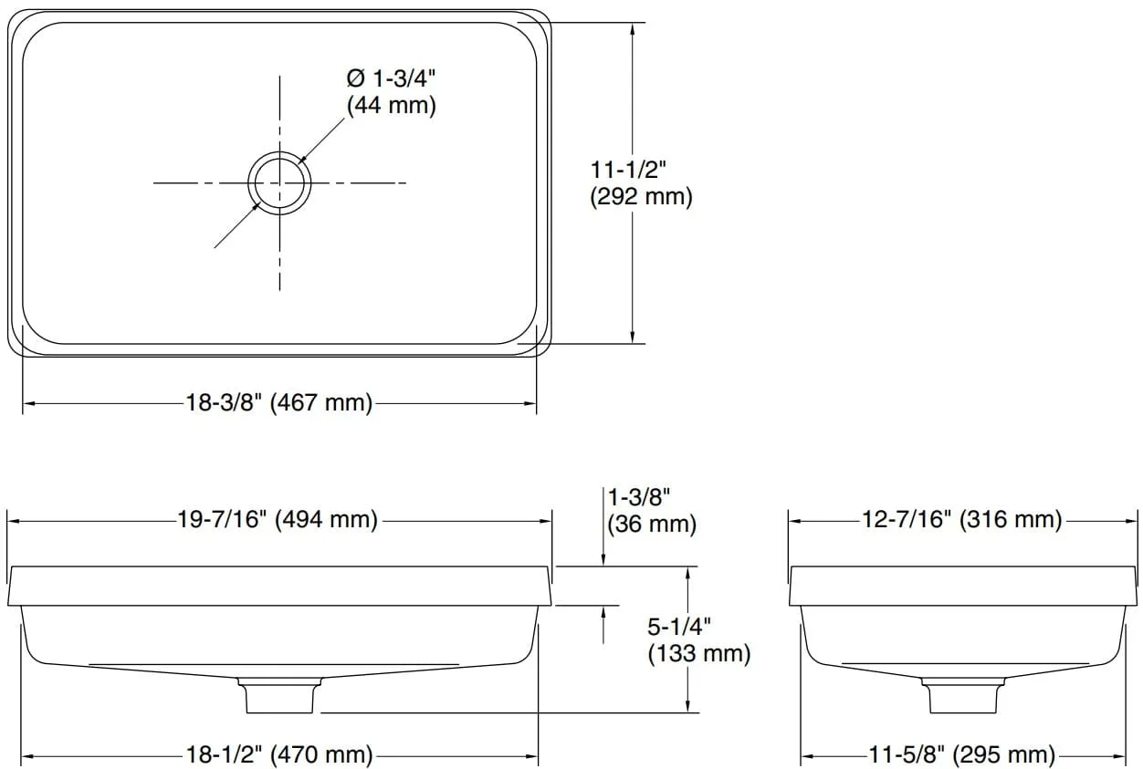 Bản vẽ lavabo Kallista P72062-00-TBR