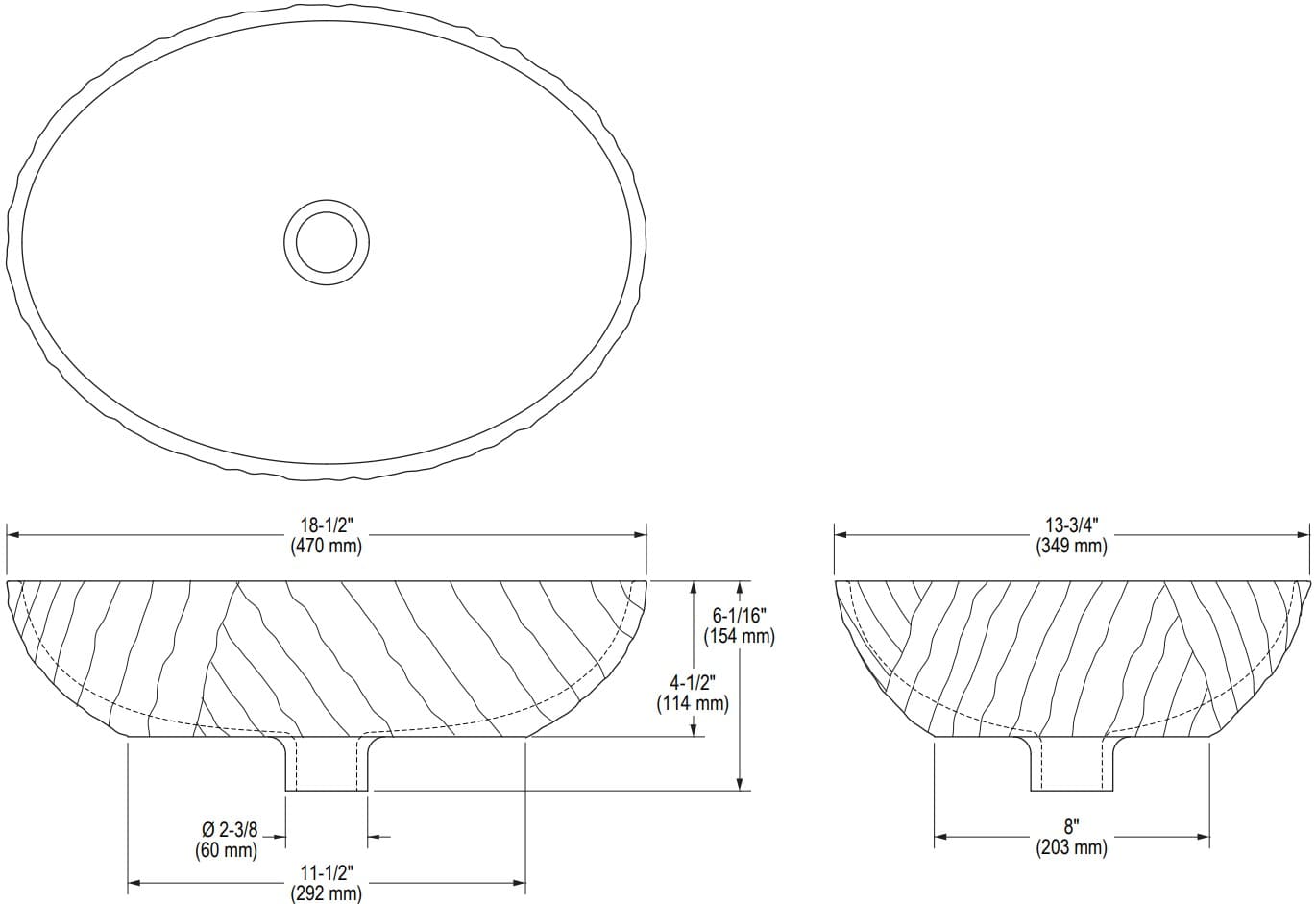 Bản vẽ lavabo Kallista P72064-00