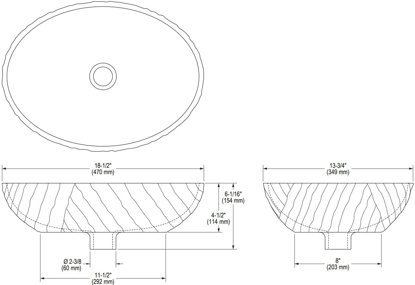Bản vẽ lavabo Kallista P72064-00
