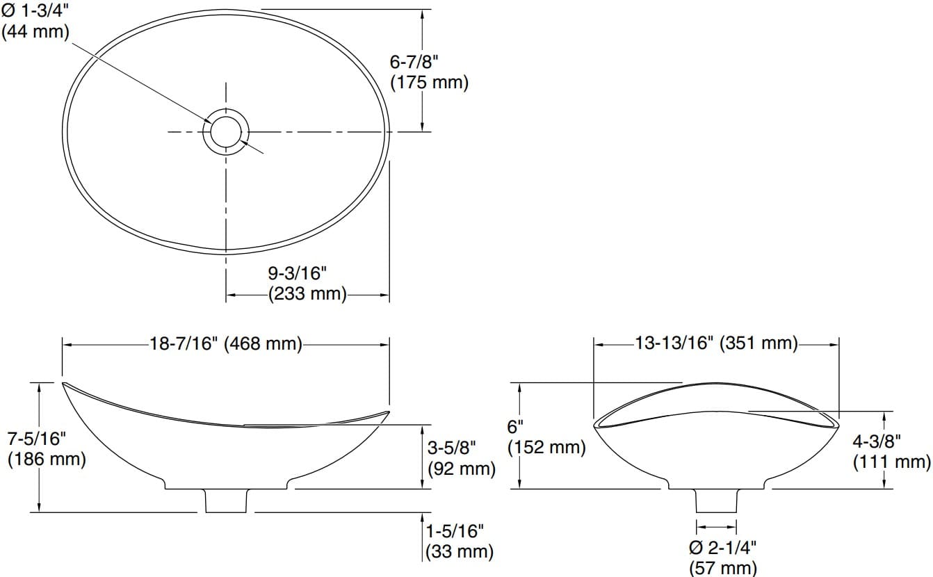 Bản vẽ lavabo Kallista P74108-BLK