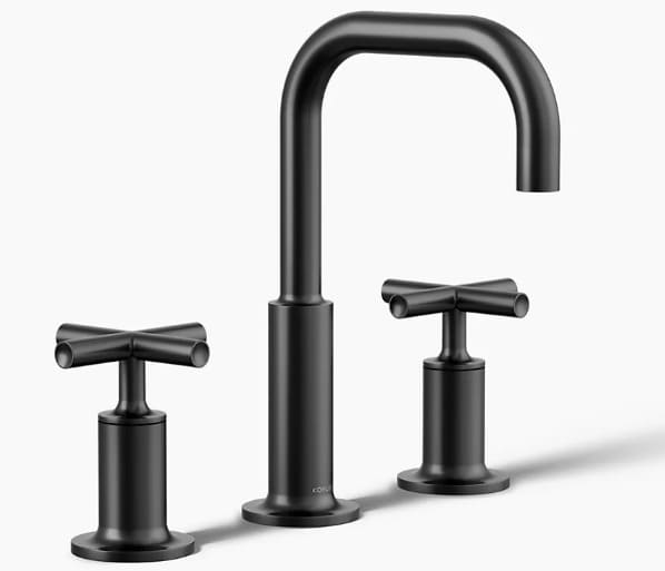 Vòi chậu rửa nóng lạnh 3 chân Purist Kohler K-14406-3-BL