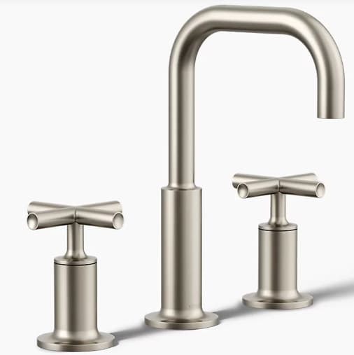 Vòi chậu rửa nóng lạnh 3 chân Purist Kohler K-14406-3-BN