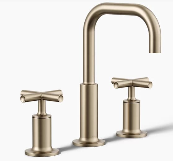 Vòi chậu rửa nóng lạnh 3 chân Purist Kohler K-14406-3-BV