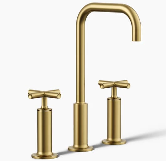 Vòi chậu rửa nóng lạnh 3 chân Purist Kohler K-14408-3-2MB