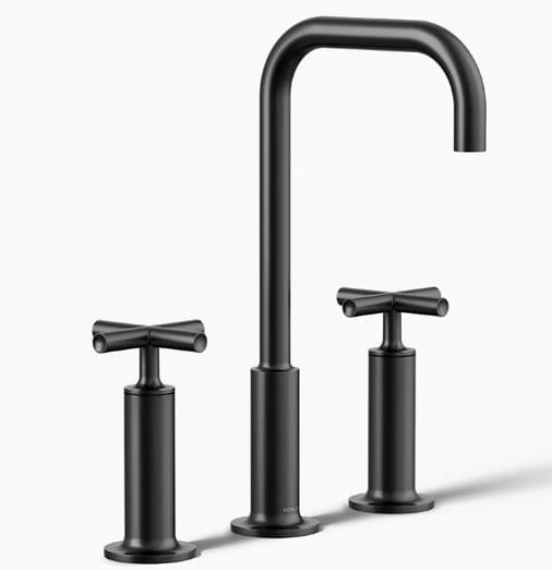 Vòi chậu rửa nóng lạnh 3 chân Purist Kohler K-14408-3-BL