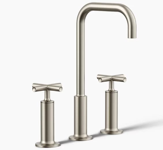 Vòi chậu rửa nóng lạnh 3 chân Purist Kohler K-14408-3-BN