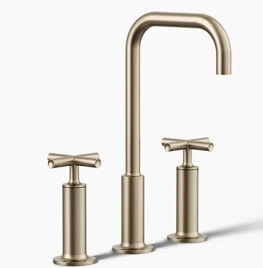 Vòi chậu rửa nóng lạnh 3 chân Purist Kohler K-14408-3-BV