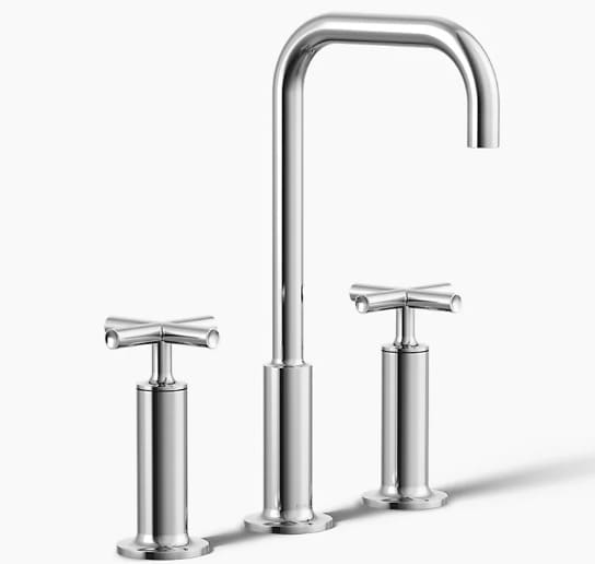 Vòi chậu rửa nóng lạnh 3 chân Purist Kohler K-14408-3-PGD