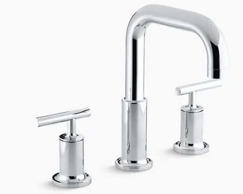 Vòi chậu rửa nóng lạnh 3 chân Purist Kohler K-14428T-4-BGD