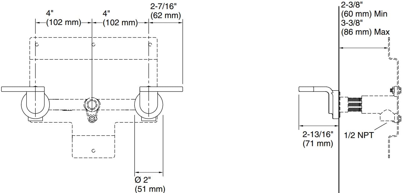 Bản vẽ tay gạt vòi tắm Kallista P34239