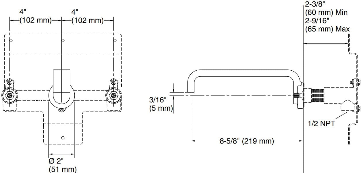 Bản vẽ vòi tắm Kallista P34240
