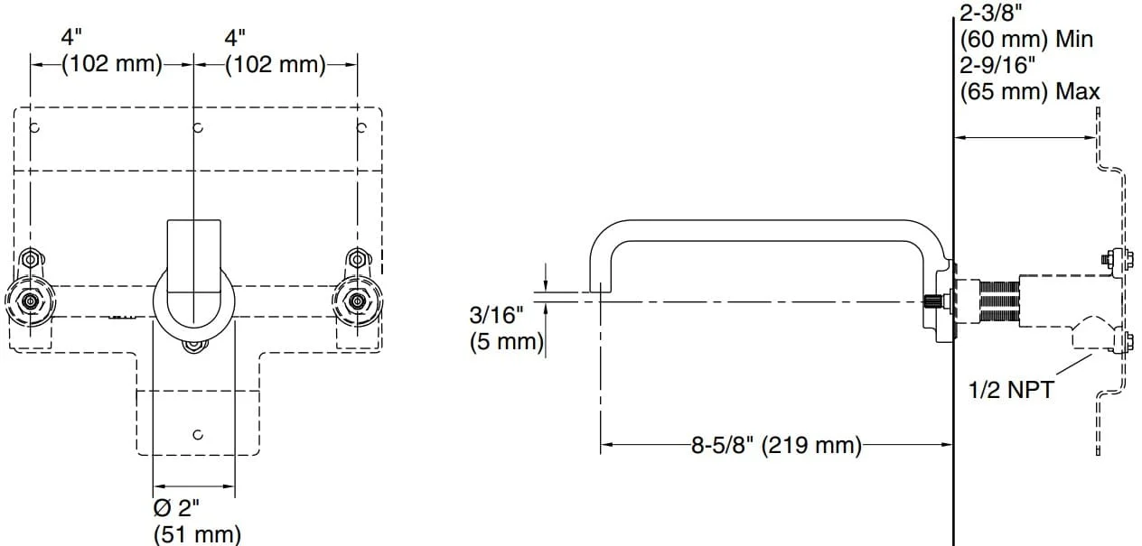 Bản vẽ vòi tắm Kallista P34240
