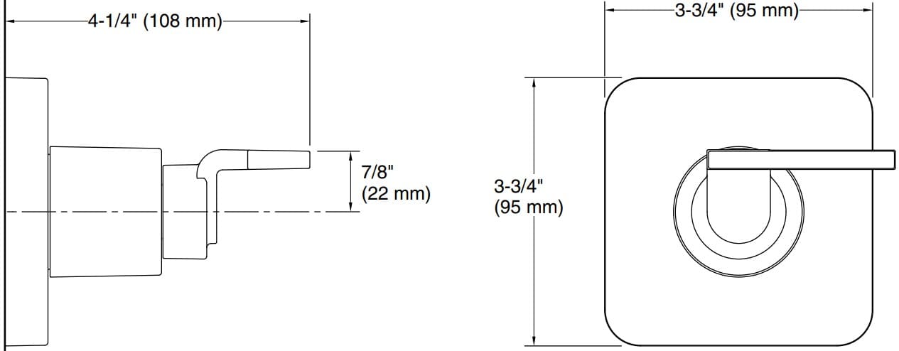 Bản vẽ mặt nạ điều chỉnh âm Kallista P34244