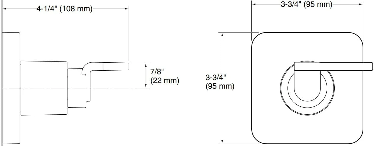 Bản vẽ mặt nạ điều chỉnh âm Kallista P34244