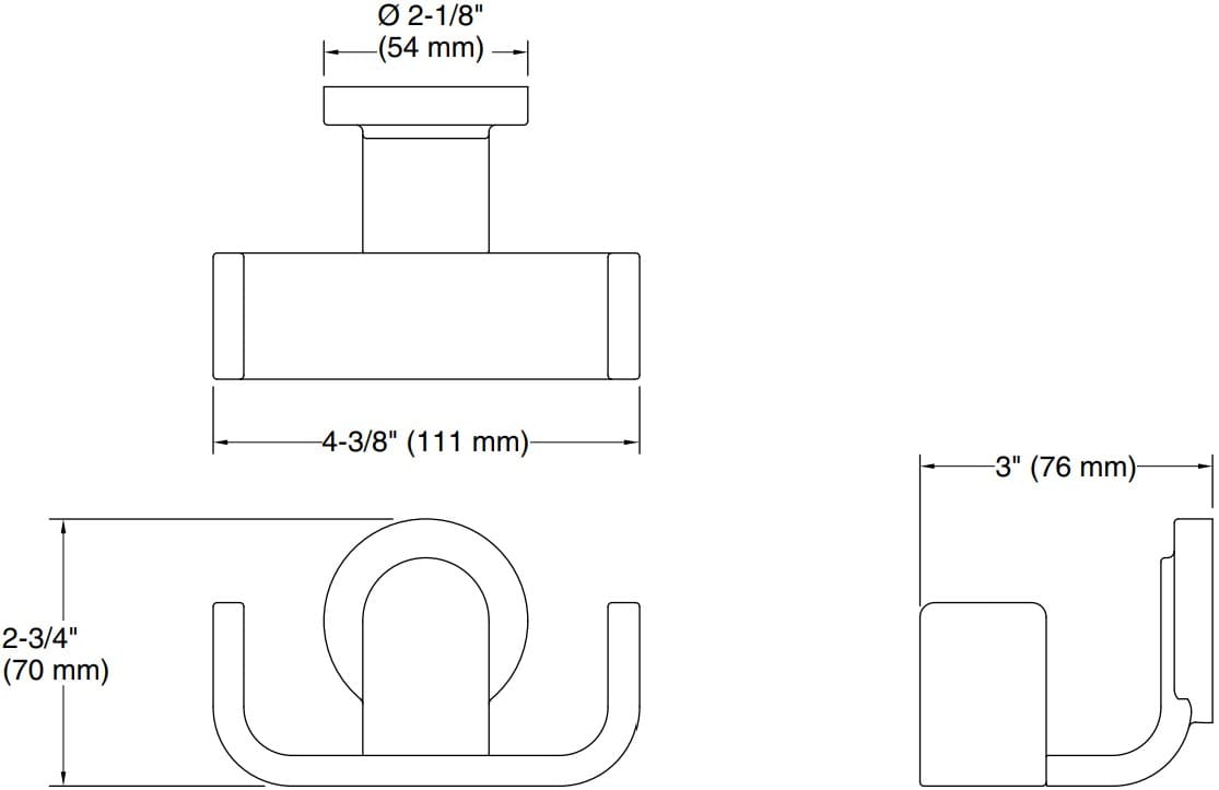 Bản vẽ móc treo quần áo Kallista P34248