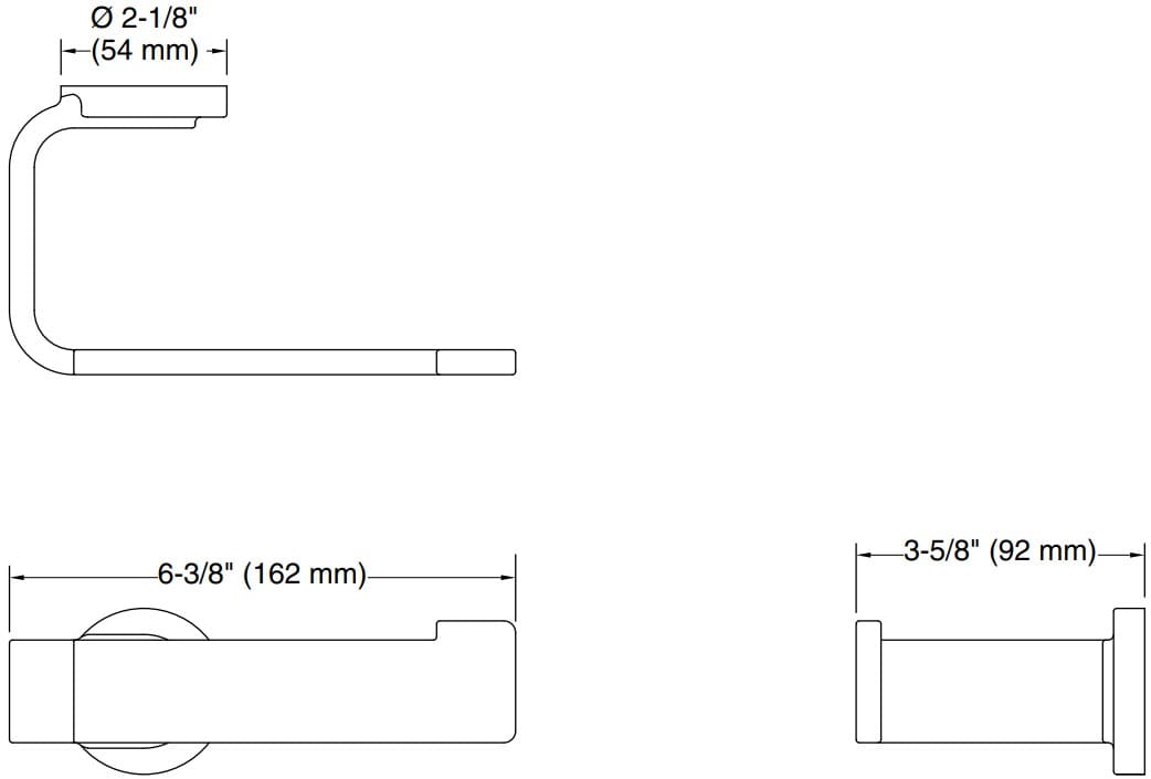 Bản vẽ giá treo giấy Kallista P34249