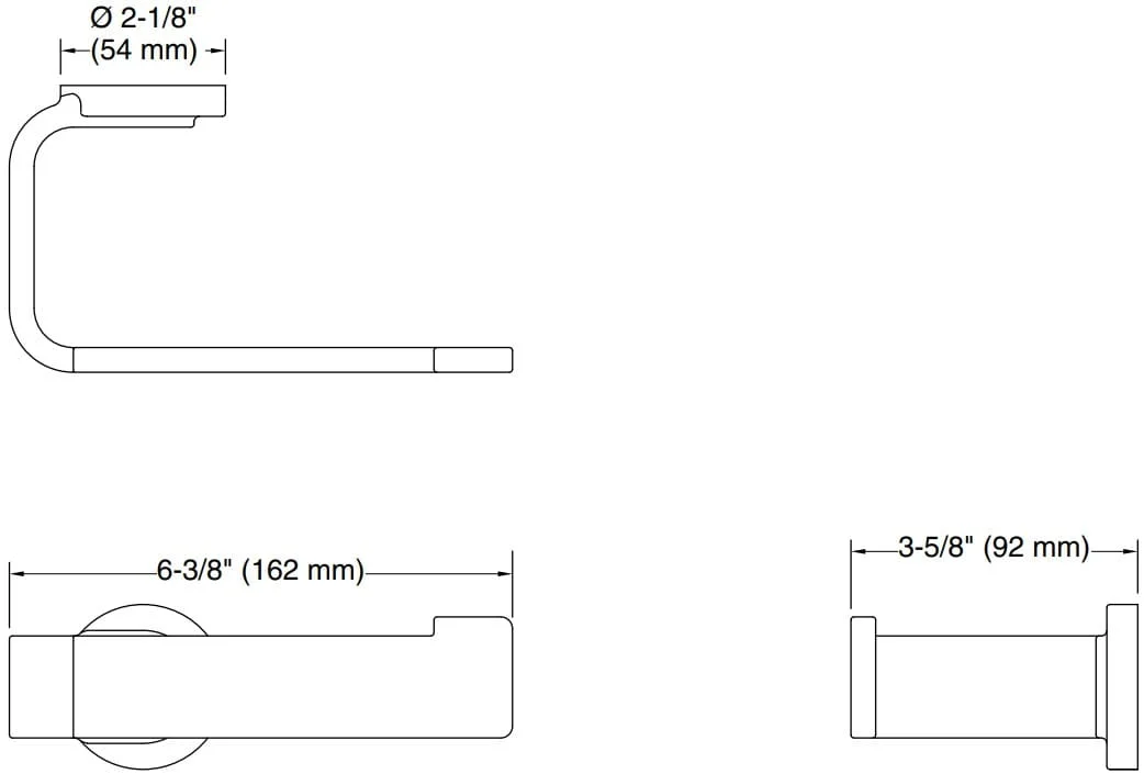 Bản vẽ giá treo giấy Kallista P34249