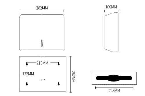 Hộp đựng giấy lau tay mạ màu đồng đỏ xước Miken MK-A724S