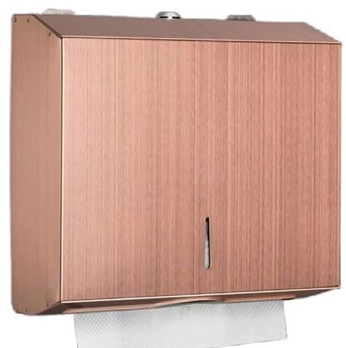 Hộp đựng giấy lau tay mạ màu đồng đỏ xước Miken MK-A724S