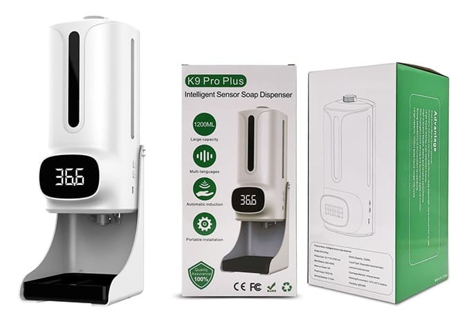 Máy xịt cồn tự động kết hợp máy đo thân nhiệt Miken MKXC-K9Pro Plus  