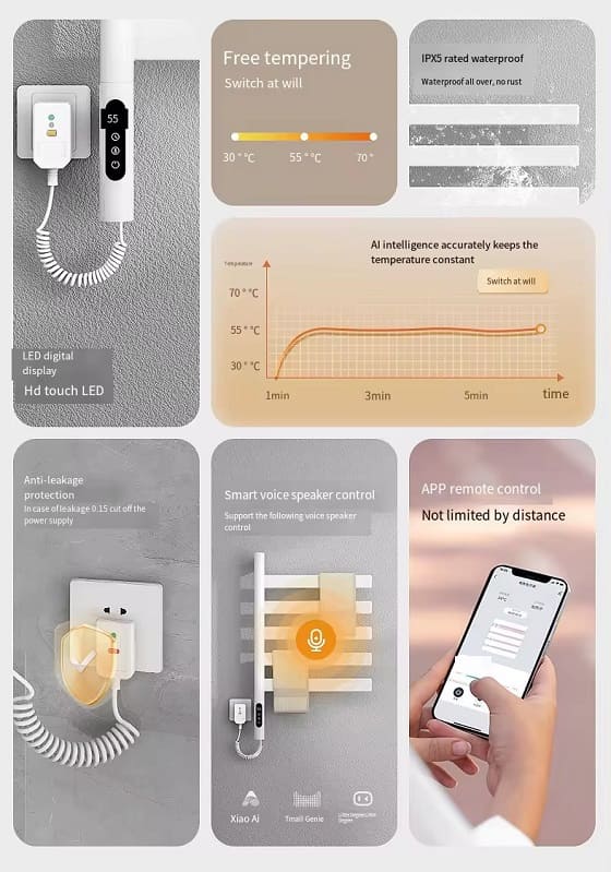 Giàn sấy khăn mặt thông mình kết nối Wifi Miken G68W-Wifi