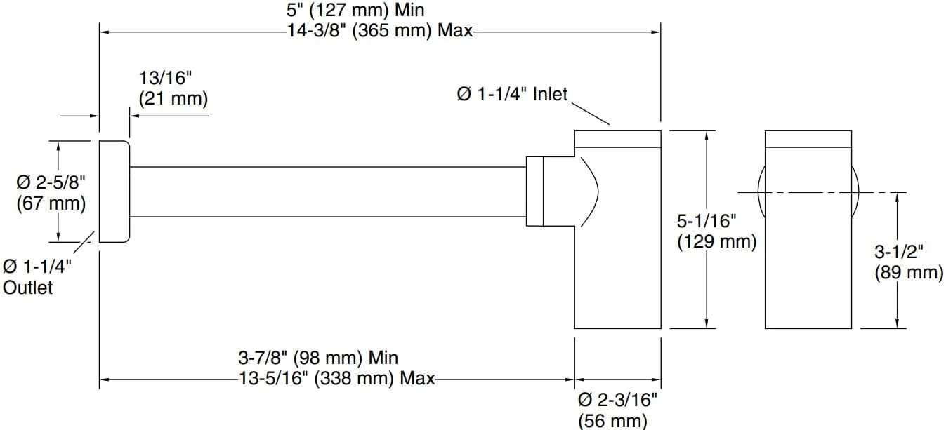 Bản vẽ xi phông kiểu lọ Kallista P21688