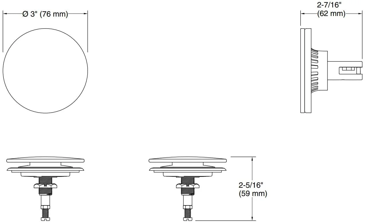 Bản vẽ nút chặn thoát nước bồn tắm Kallista P21930-00-CP