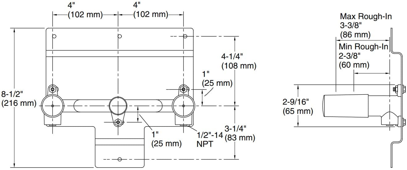 Bản vẽ van âm bồn tắm Kallista P28814-00-NA