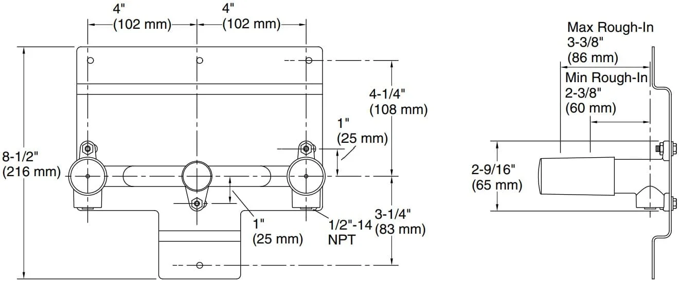 Bản vẽ van âm bồn tắm Kallista P28814-00-NA