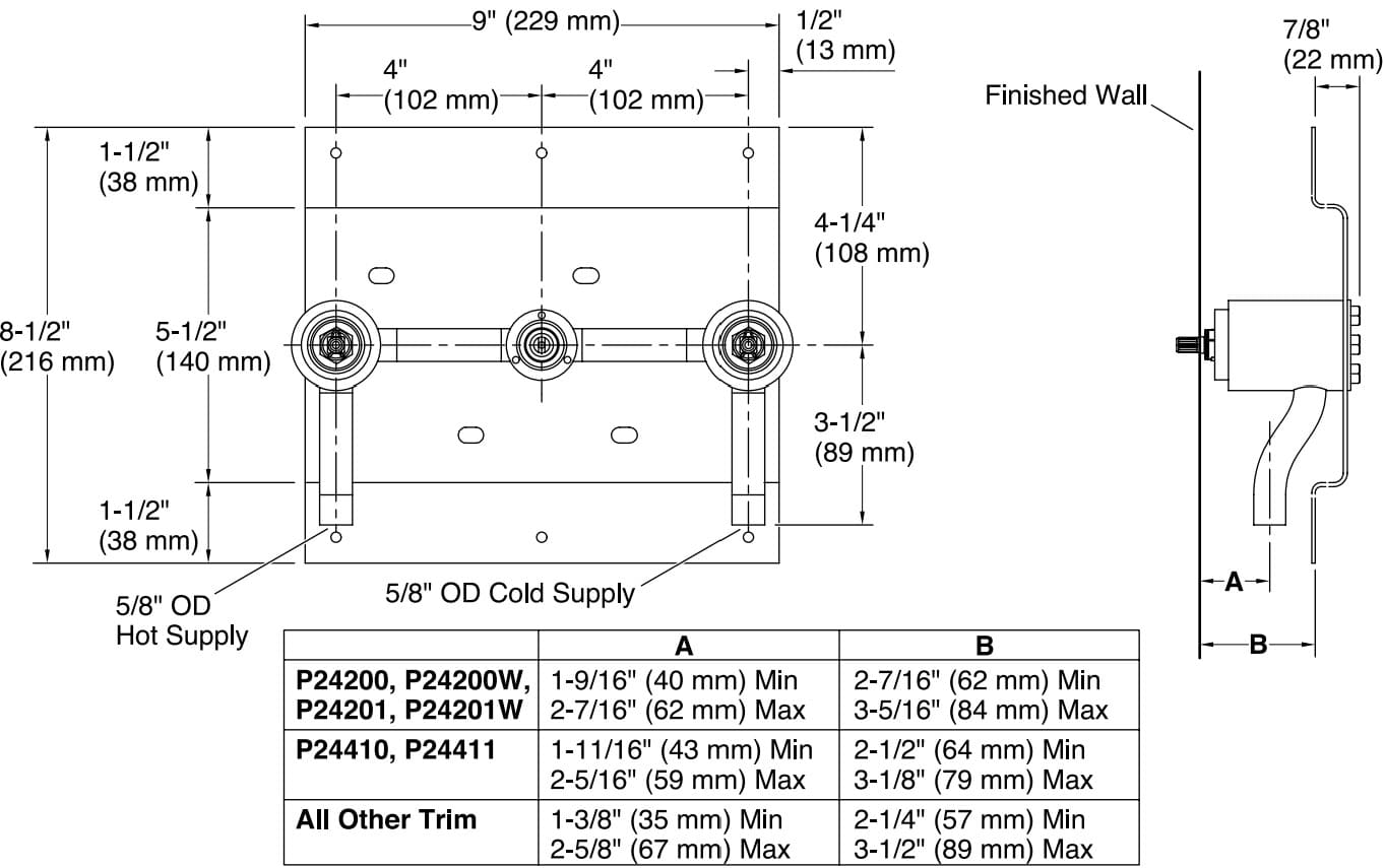 Bản vẽ van âm sen vòi Kallista P29304-00-NA