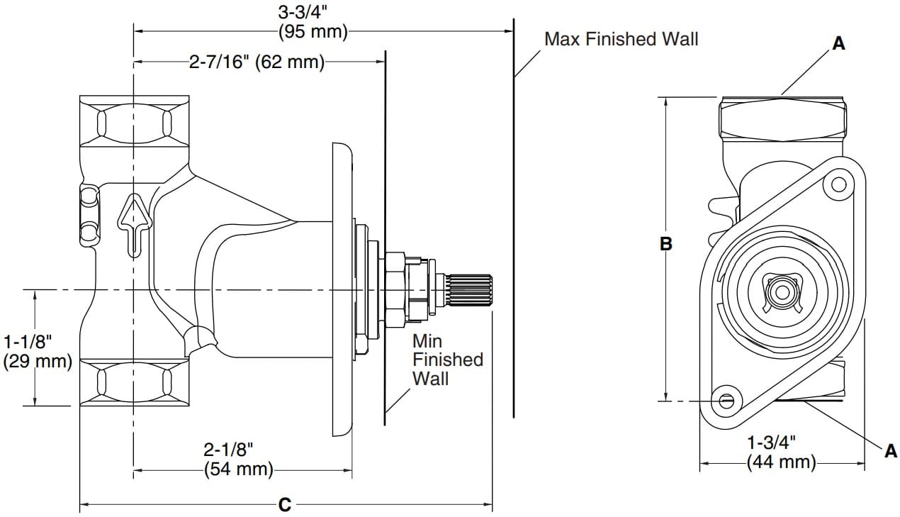 Bản vẽ van âm sen tắm Kallista P29528-00-NA