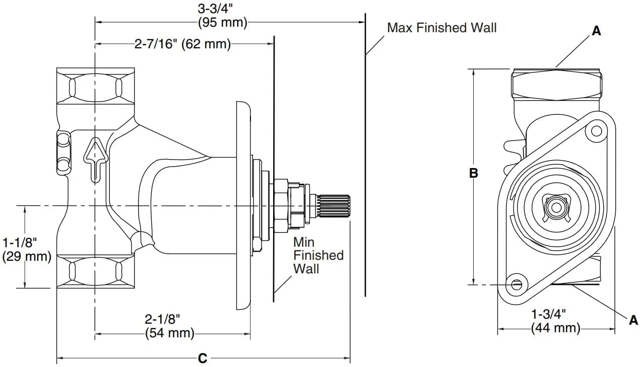Bản vẽ van âm sen tắm Kallista P29528-00-NA