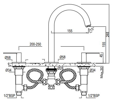 Bản vẽ kỹ thuật vòi chậu rửa mặt Jaquuar LAG-GBP-91189PSLV