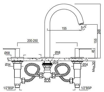 Bản vẽ kỹ thuật vòi chậu rửa mặt Jaquuar LAG-GBP-91189PSLV