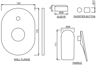 ản vẽ kỹ thuật mặt nạ van chia nước âm tường Jaquuar LAG-GBP-91065NV