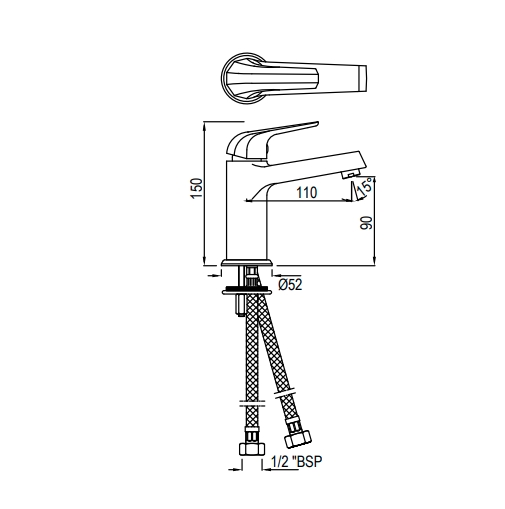 Bản vẽ kỹ thuật vòi chậu rửa mặt Jaquuar COP-CHR-001BPMV