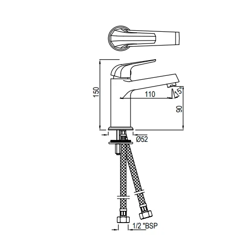 Bản vẽ kỹ thuật vòi chậu rửa mặt Jaquuar COP-CHR-001BPMV