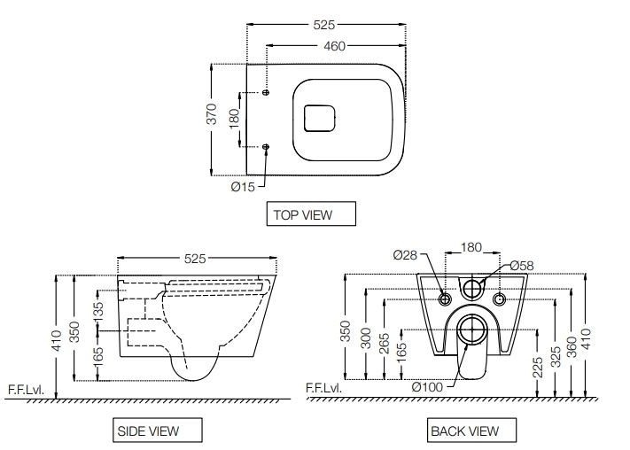 Bản vẽ kỹ thuật bồn cầu Jaquuar LAS-WHT-91953BIUFSMV
