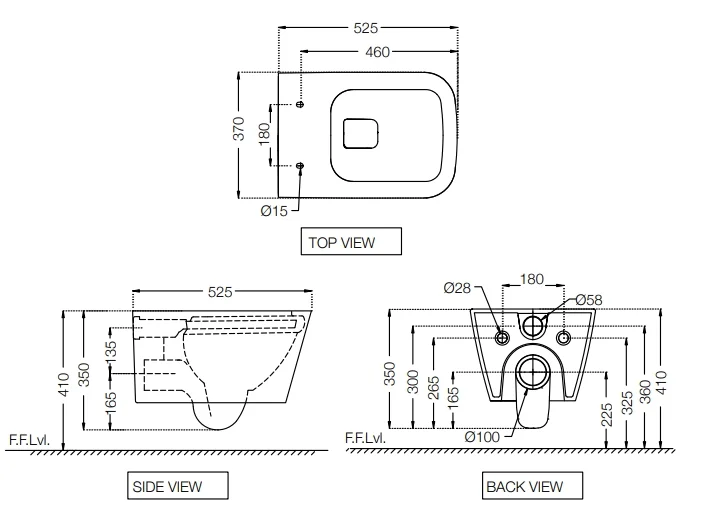 Bản vẽ kỹ thuật bồn cầu Jaquuar LAS-WHT-91953BIUFSMV